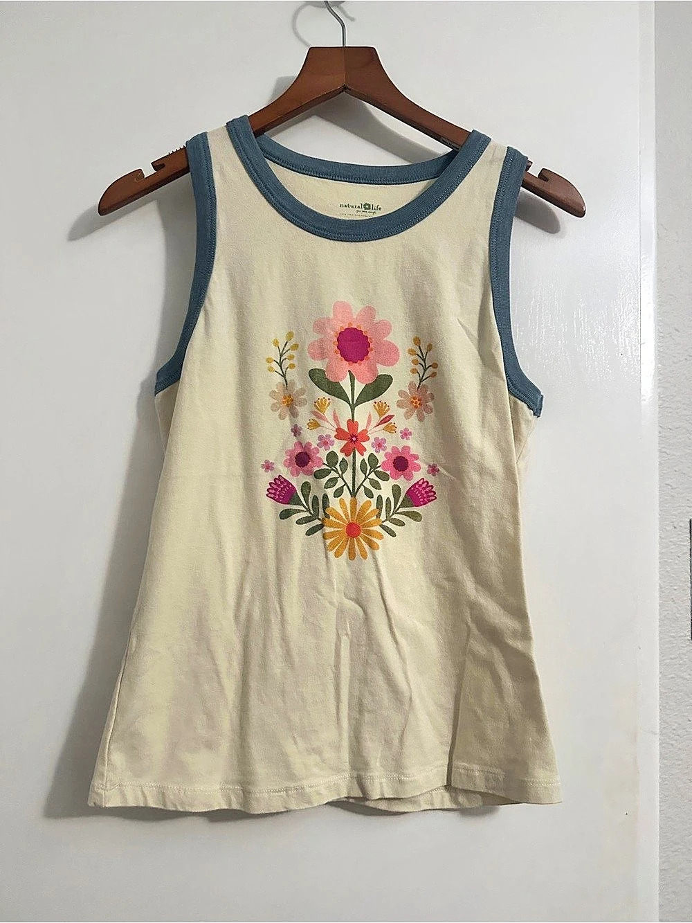 Natural Life Floral Racerback Tank – Size Medium – Boho